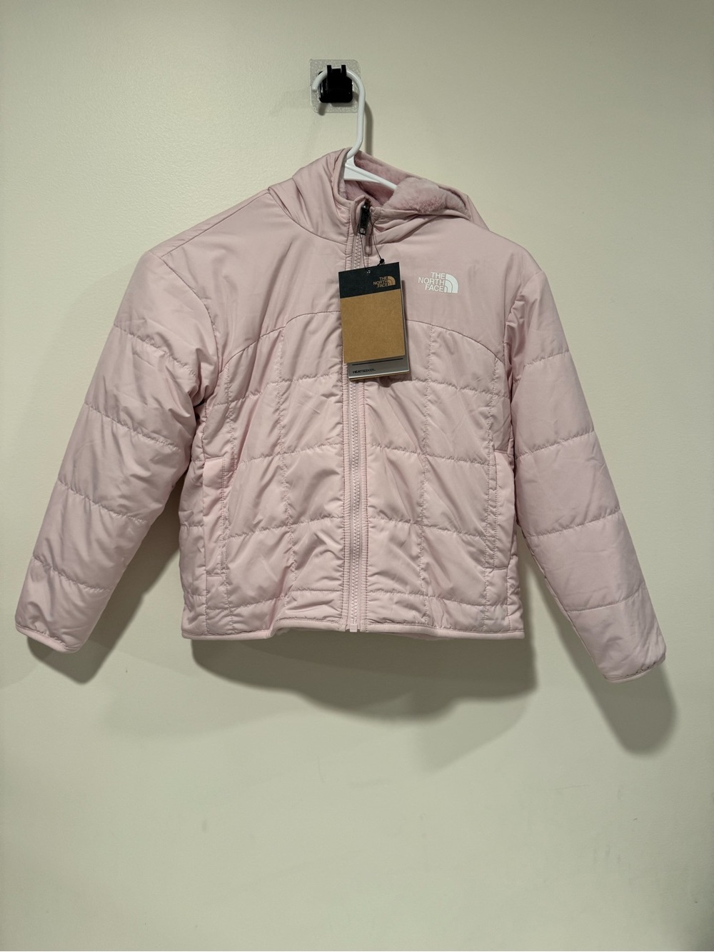 The North Face Girls Reversible Shasta Full-Zip Hooded Jacket Size 7 NWT Pink